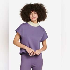 Kappa Logo Tape Elero Fleece Purple Sweatshirt Size Oversize X-Small NWT 20"x20"